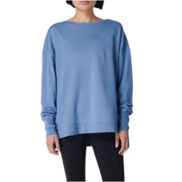 Sweaty Betty Sweatshirt Womens 12 Blue After Class Cross Back Strappy Relaxed - Picture 10 of 10